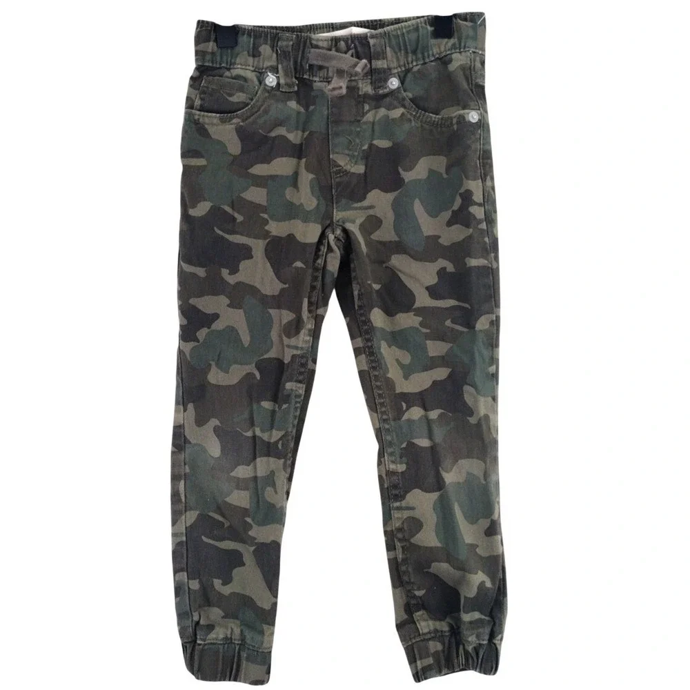 Kids Levi's Camouflage Jogger Pants Size 5 Elastic Waist Drawstring‎